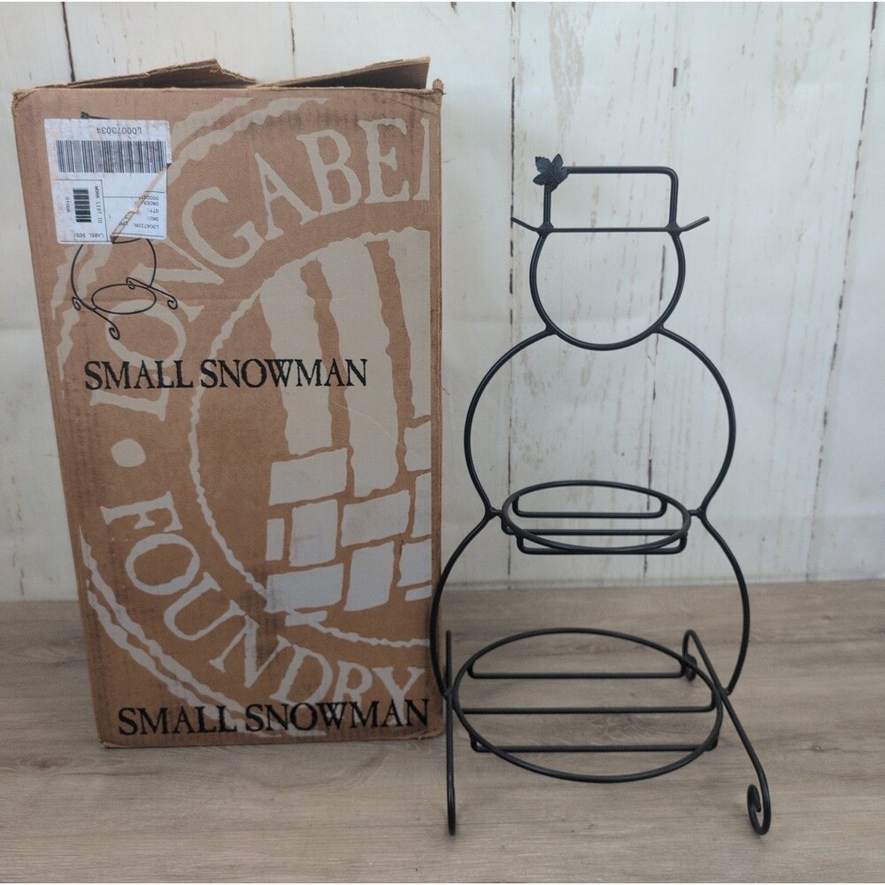 Longaberger Wrought Iron Small Snowman 22” Basket Holder Christmas Holiday Shelf